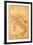 Antique Map Of Italy-Tektite-Framed Art Print