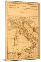 Antique Map Of Italy-Tektite-Mounted Art Print