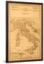 Antique Map Of Italy-Tektite-Framed Art Print