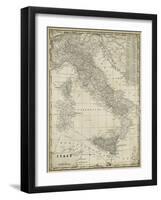 Antique Map of Italy-Vision Studio-Framed Art Print