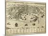 Antique Map Of Messina The Town Of Sicily Separated From Italy By The Strait Of The Same Name-marzolino-Mounted Art Print