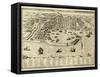 Antique Map Of Messina The Town Of Sicily Separated From Italy By The Strait Of The Same Name-marzolino-Framed Stretched Canvas