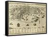 Antique Map Of Messina The Town Of Sicily Separated From Italy By The Strait Of The Same Name-marzolino-Framed Stretched Canvas