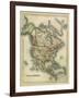 Antique Map of North America-Alvin Johnson-Framed Art Print