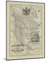 Antique Map of North America-Vision Studio-Mounted Art Print