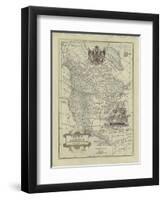 Antique Map of North America-Vision Studio-Framed Art Print