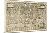 Antique Map Of Palermo, The Main Town In Sicily-marzolino-Mounted Art Print