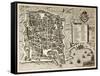 Antique Map Of Palermo, The Main Town In Sicily-marzolino-Framed Stretched Canvas