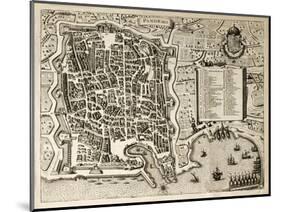 Antique Map Of Palermo, The Main Town In Sicily-marzolino-Mounted Art Print