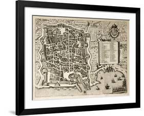 Antique Map Of Palermo, The Main Town In Sicily-marzolino-Framed Art Print