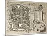 Antique Map Of Palermo, The Main Town In Sicily-marzolino-Mounted Art Print
