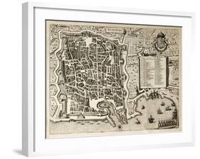 Antique Map Of Palermo, The Main Town In Sicily-marzolino-Framed Art Print