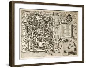 Antique Map Of Palermo, The Main Town In Sicily-marzolino-Framed Art Print