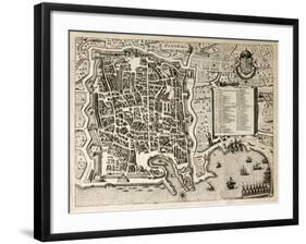 Antique Map Of Palermo, The Main Town In Sicily-marzolino-Framed Art Print