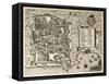 Antique Map Of Palermo, The Main Town In Sicily-marzolino-Framed Stretched Canvas