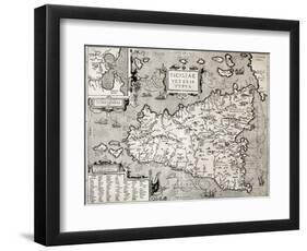 Antique Map Of Sicily With Syracuse Detail-marzolino-Framed Art Print