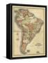 Antique Map of South America-Alvin Johnson-Framed Stretched Canvas