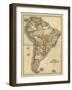 Antique Map of South America-Alvin Johnson-Framed Art Print