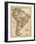 Antique Map of South America-Alvin Johnson-Framed Art Print