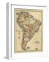 Antique Map of South America-Alvin Johnson-Framed Art Print