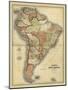 Antique Map of South America-Alvin Johnson-Mounted Art Print