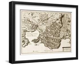 Antique Map Of Syracuse, Sicily-marzolino-Framed Art Print