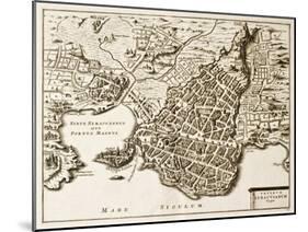 Antique Map Of Syracuse, Sicily-marzolino-Mounted Art Print