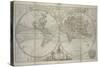 Antique Map of the world according to the newest discoveries and from the most exact observations-Hermann Moll-Stretched Canvas