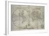 Antique Map of the world according to the newest discoveries and from the most exact observations-Hermann Moll-Framed Giclee Print