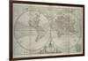 Antique Map of the world according to the newest discoveries and from the most exact observations-Hermann Moll-Framed Giclee Print