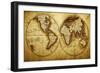 Antique Map Of The World (Circa 1711 Year)-Oleg Golovnev-Framed Art Print