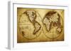 Antique Map Of The World (Circa 1711 Year)-Oleg Golovnev-Framed Art Print