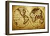 Antique Map Of The World (Circa 1711 Year)-Oleg Golovnev-Framed Art Print