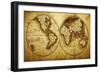 Antique Map Of The World (Circa 1711 Year)-Oleg Golovnev-Framed Art Print