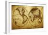 Antique Map Of The World (Circa 1711 Year)-Oleg Golovnev-Framed Art Print