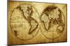 Antique Map Of The World (Circa 1711 Year)-Oleg Golovnev-Mounted Art Print