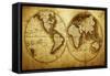 Antique Map Of The World (Circa 1711 Year)-Oleg Golovnev-Framed Stretched Canvas