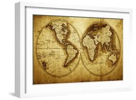 Antique Map Of The World (Circa 1711 Year)-Oleg Golovnev-Framed Premium Giclee Print