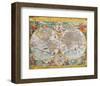 Antique Map, Orbis Terrarum, 1636-Jean Boisseau-Framed Premium Giclee Print