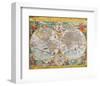 Antique Map, Orbis Terrarum, 1636-Jean Boisseau-Framed Premium Giclee Print