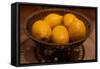 Antique Metal Bowl with Fresh Lemons Photo Poster-null-Framed Stretched Canvas