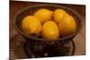 Antique Metal Bowl with Fresh Lemons Photo Poster-null-Mounted Poster