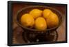 Antique Metal Bowl with Fresh Lemons Photo Poster-null-Framed Poster