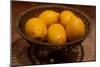 Antique Metal Bowl with Fresh Lemons Photo Poster-null-Mounted Poster