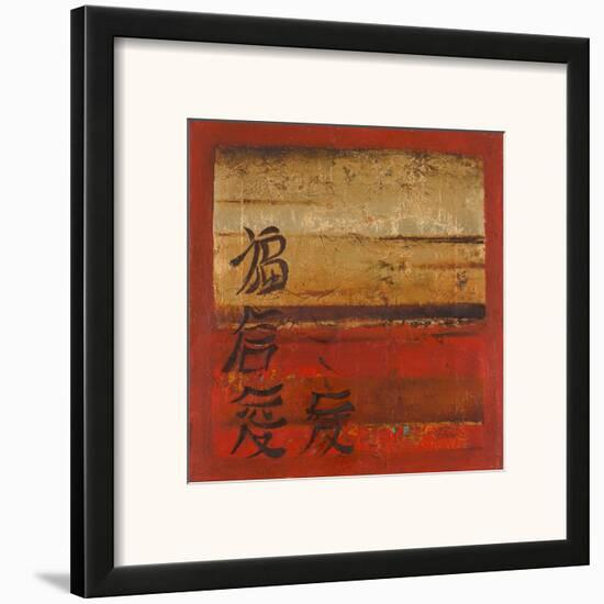 Antique Oriental II (happiness, faith, love)-Patricia Pinto-Framed Art Print