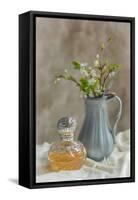 Antique Perfume Bottle with Antique Jug Filled with Spring Blossom-Amd Images-Framed Stretched Canvas