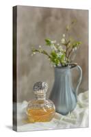 Antique Perfume Bottle with Antique Jug Filled with Spring Blossom-Amd Images-Stretched Canvas