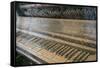 Antique Piano, Ellis Island, New York, New York. Usa-Julien McRoberts-Framed Stretched Canvas