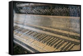 Antique Piano, Ellis Island, New York, New York. Usa-Julien McRoberts-Framed Stretched Canvas