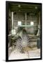 Antique Plow in an Old Wooden Barn, Joliet, Illinois, USA. Route 66-Julien McRoberts-Framed Premium Photographic Print